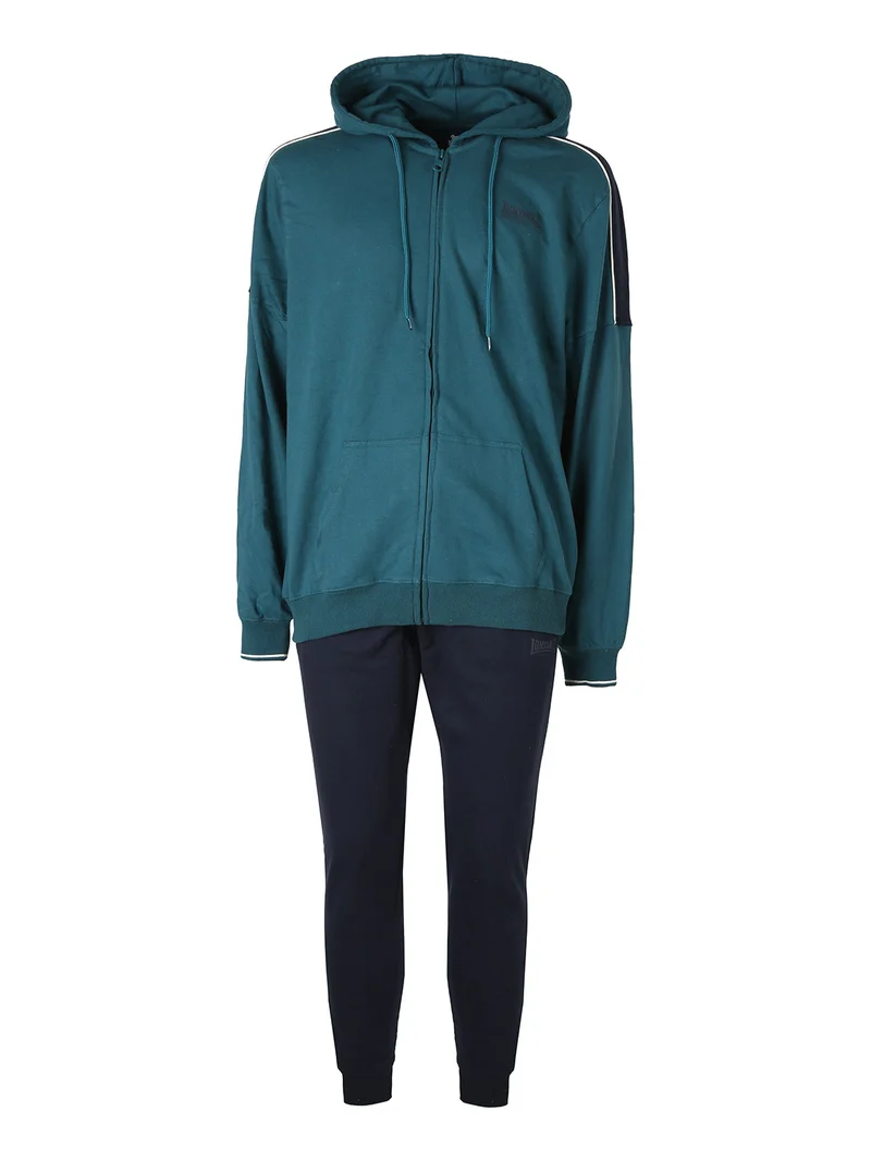 Completo tuta da uomo 2 pezzi con cappuccio e zip - ottanio