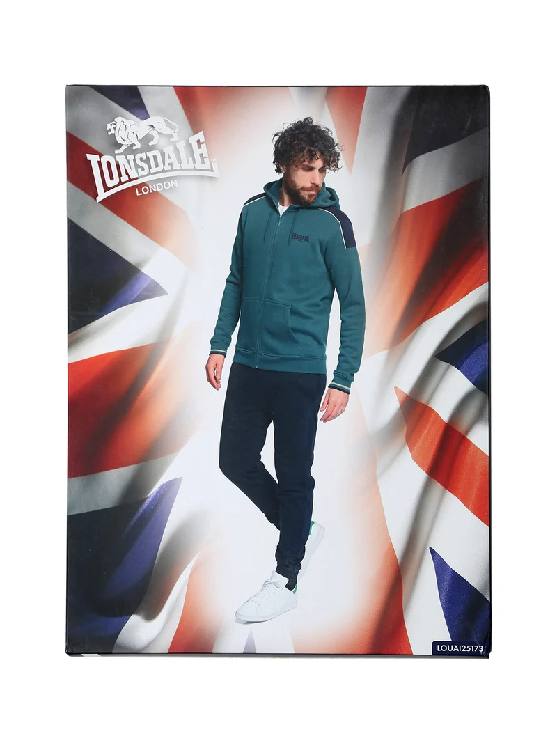 Completo tuta da uomo 2 pezzi con cappuccio e zip - ottanio