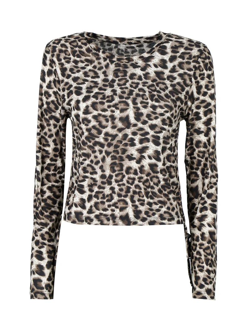 Maglia donna maculata a maniche lunghe - militare