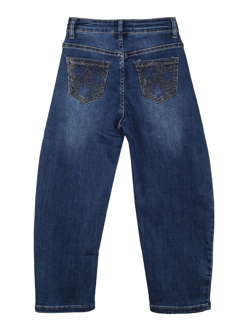 Jeans da bambina balloon con mircro borchie sul retro - jeans
