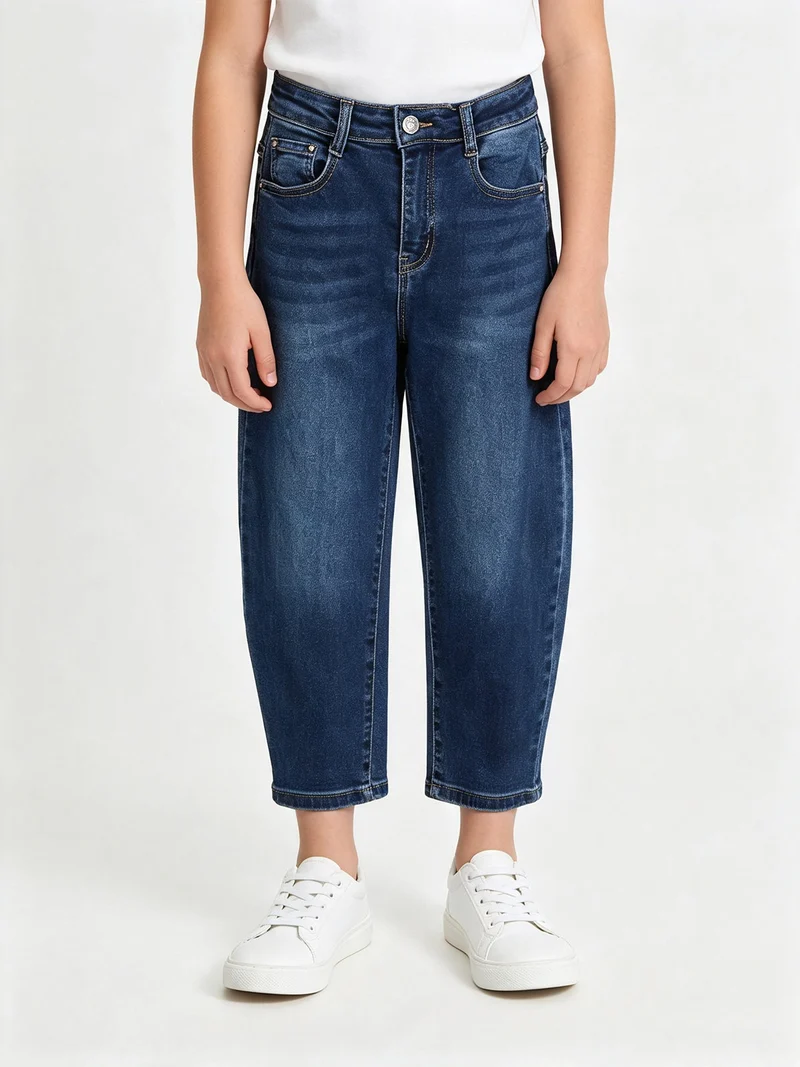 Jeans da bambina balloon con mircro borchie sul retro - jeans