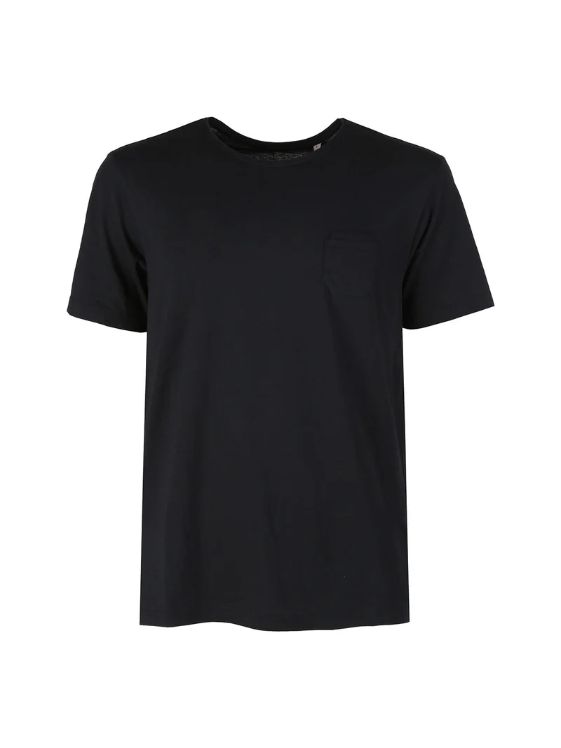 T-shirt da uomo in cotone con taschino - nero