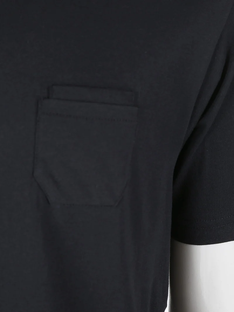 T-shirt da uomo in cotone con taschino - nero