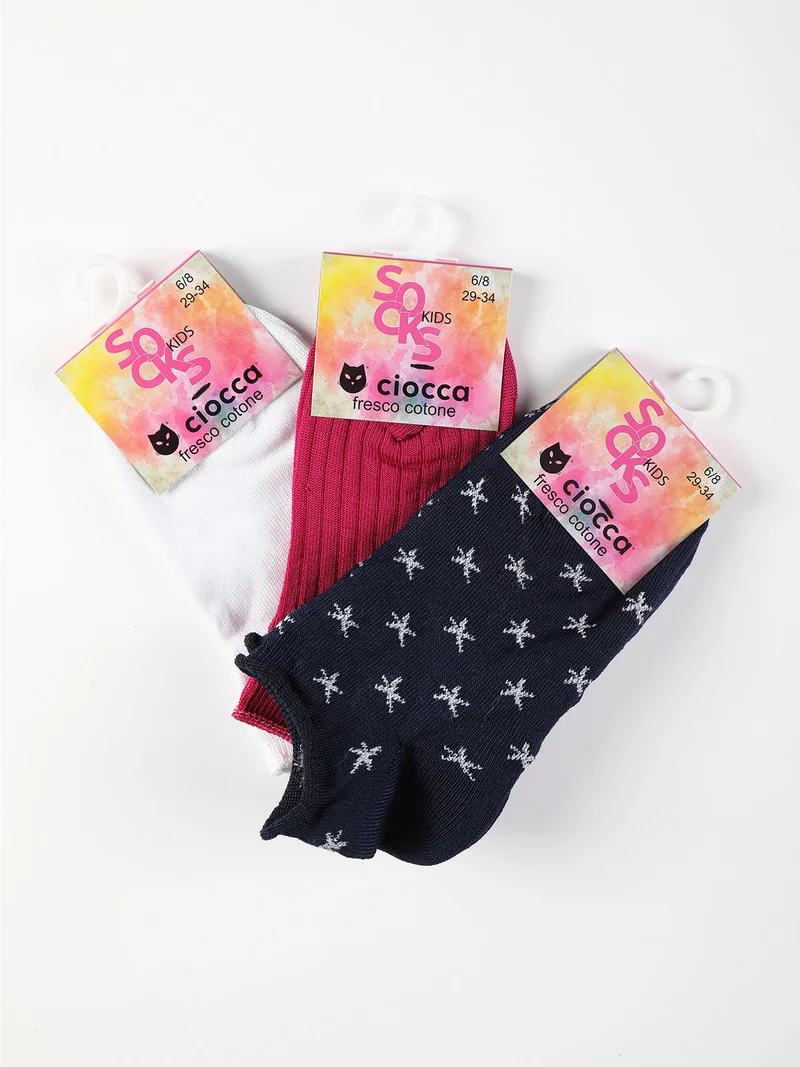 Calze corte da bambina Confezione da 3 paia - blu scuro