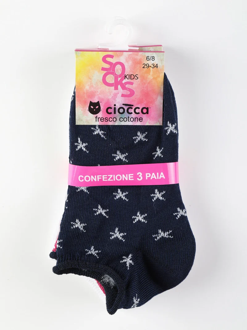 Calze corte da bambina Confezione da 3 paia - blu scuro