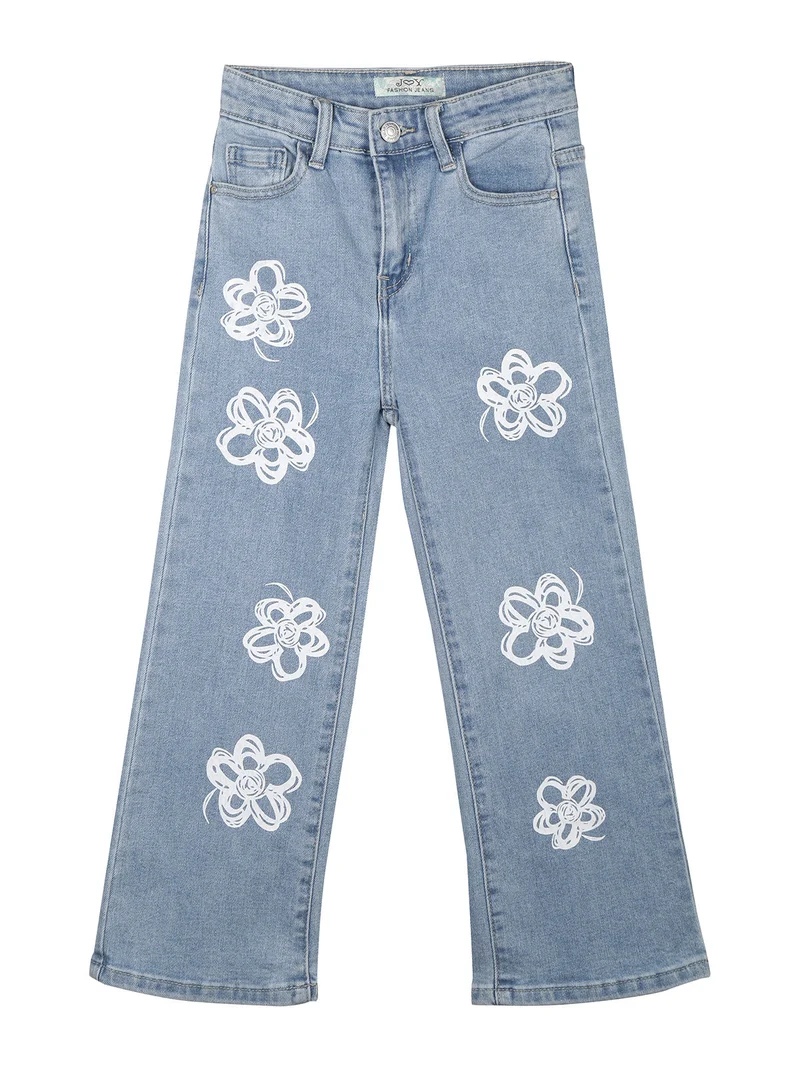 Jeans da bambina a gamba larga con stampe - jeans