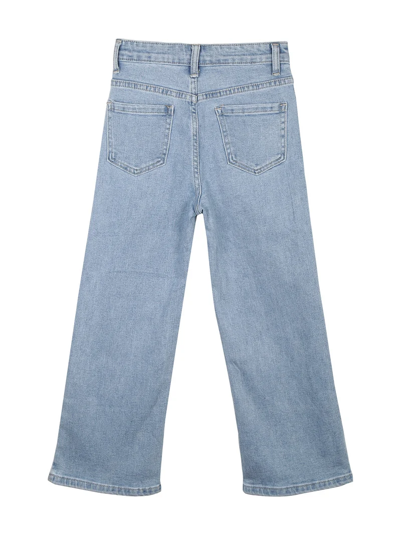 Jeans da bambina a gamba larga con stampe - jeans