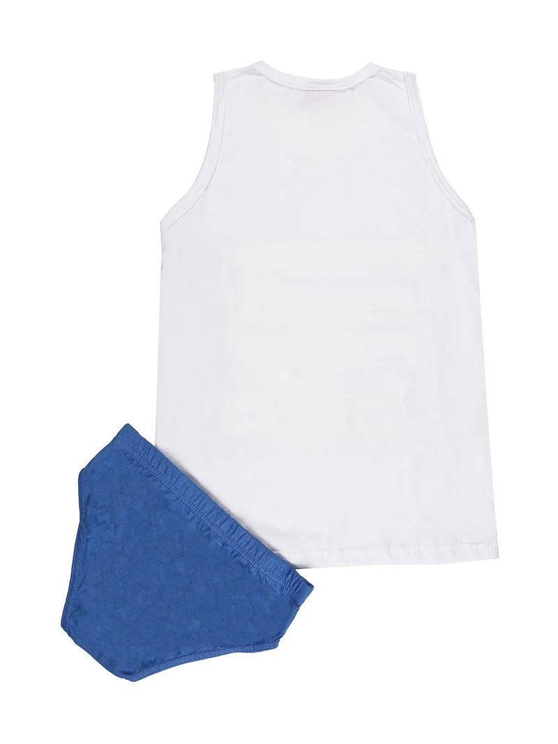Completo intimo da bambino 2 pezzi canotta + slip - bianco