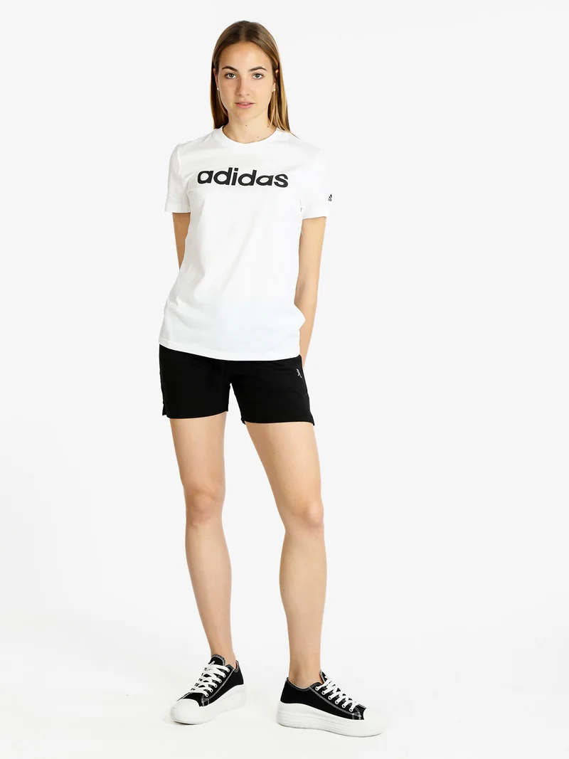 Shorts sportivi in cotone donna con coulisse - nero