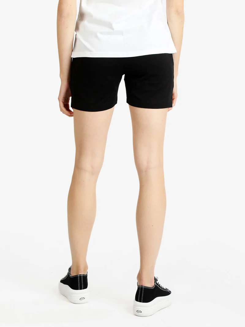 Shorts sportivi in cotone donna con coulisse - nero
