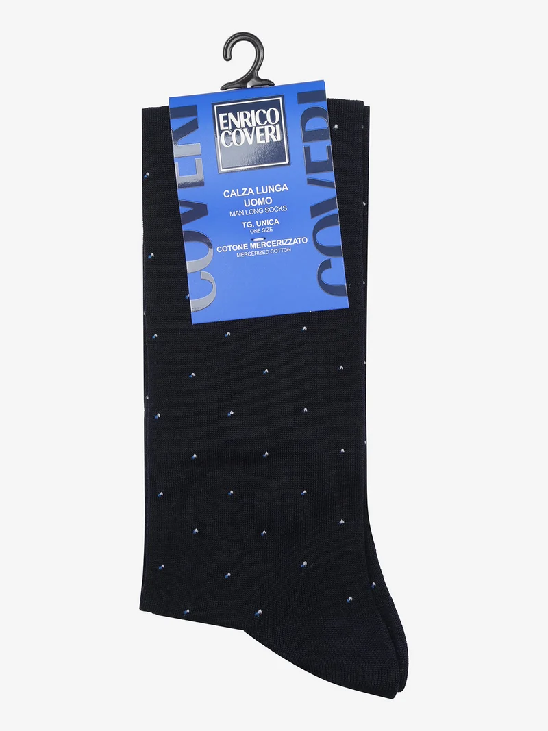 Calze lunghe da uomo in cotone mercerizzato - blu