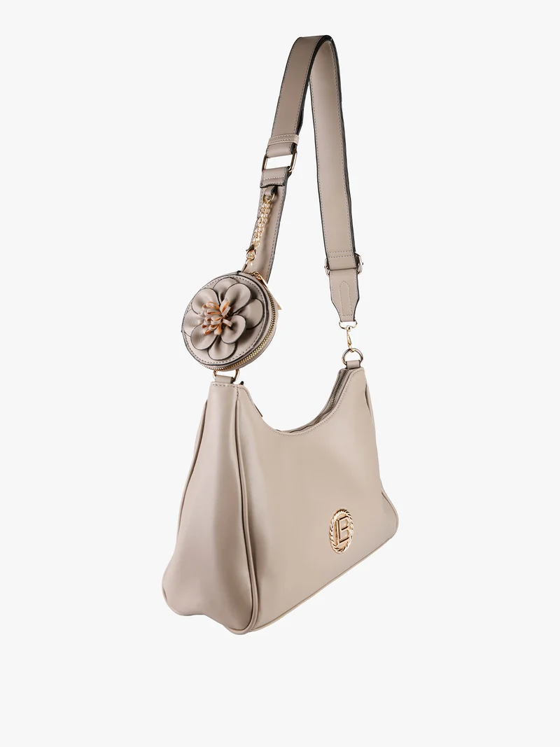 Borsa donna a tracolla con portamonete - naturale