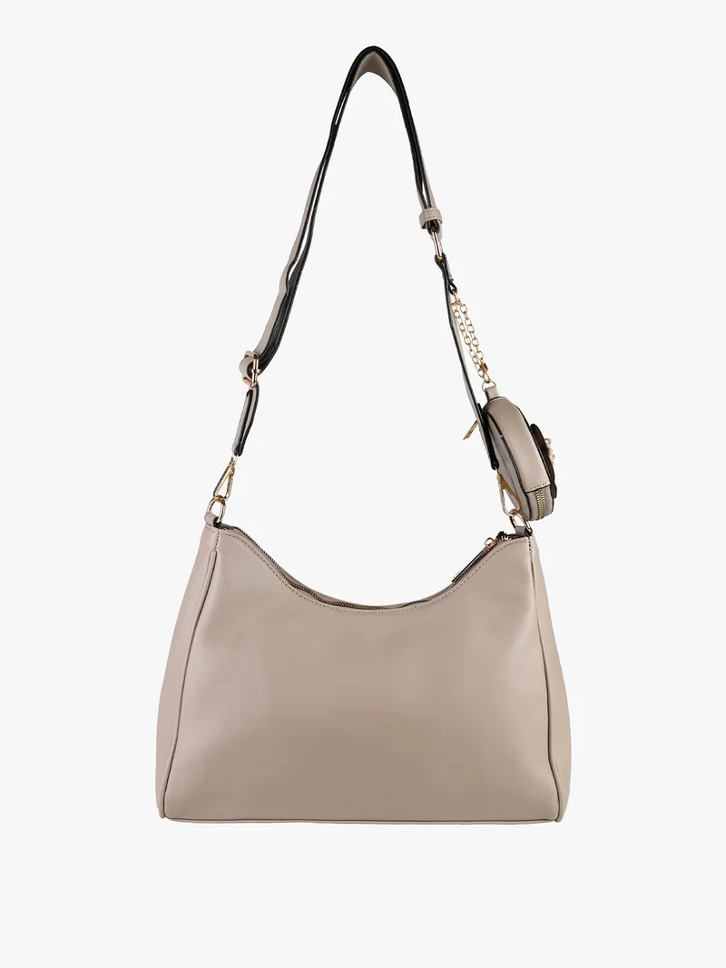 Borsa donna a tracolla con portamonete - naturale