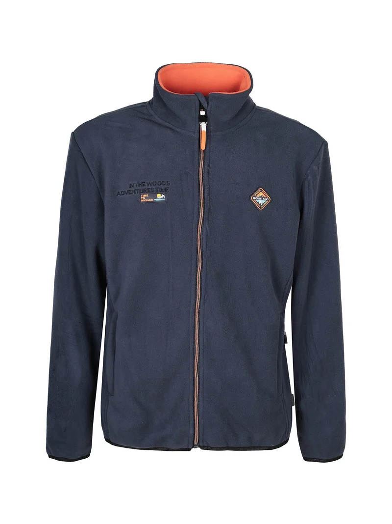 Giacca da uomo in pile con zip - blu