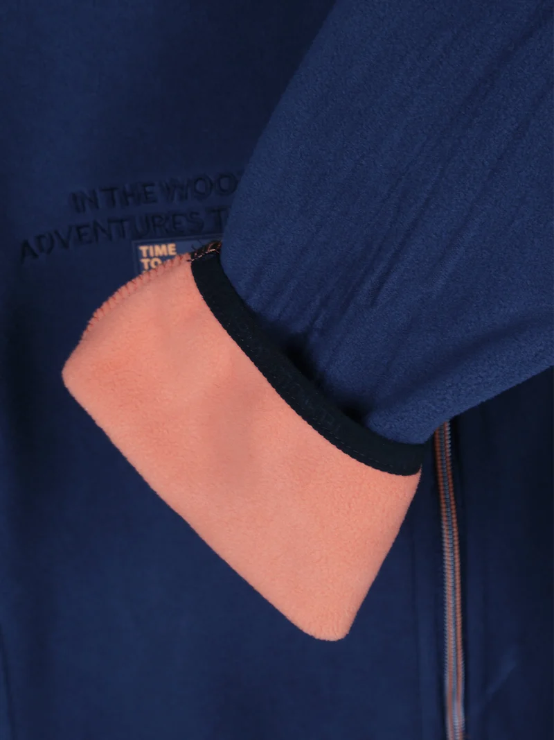 Giacca da uomo in pile con zip - blu
