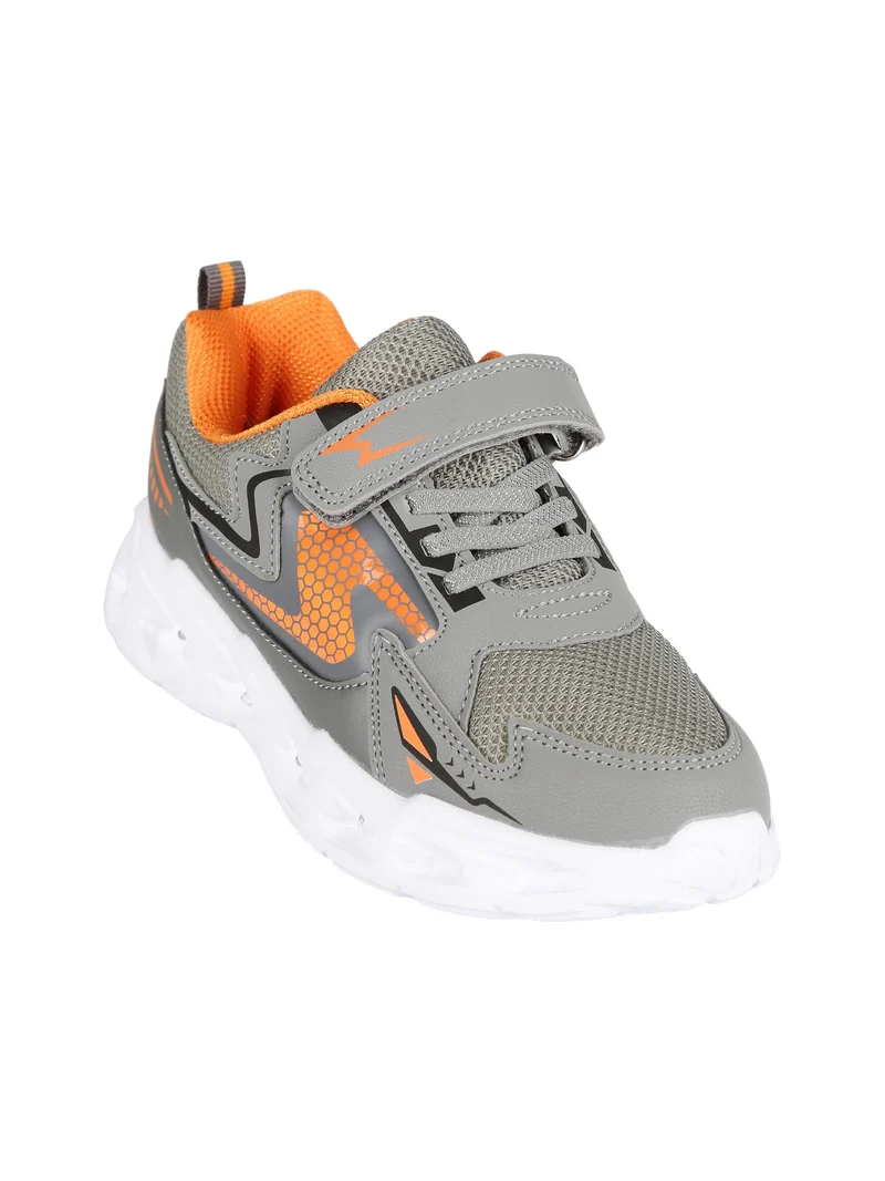 Sneakers da ragazzo con strappo e luci - grigio