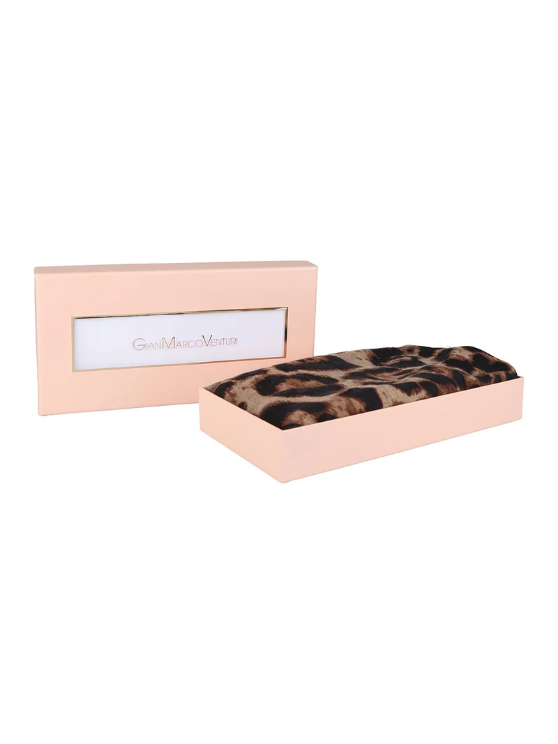 Sciarpa animalier da donna sfrangiata - marrone