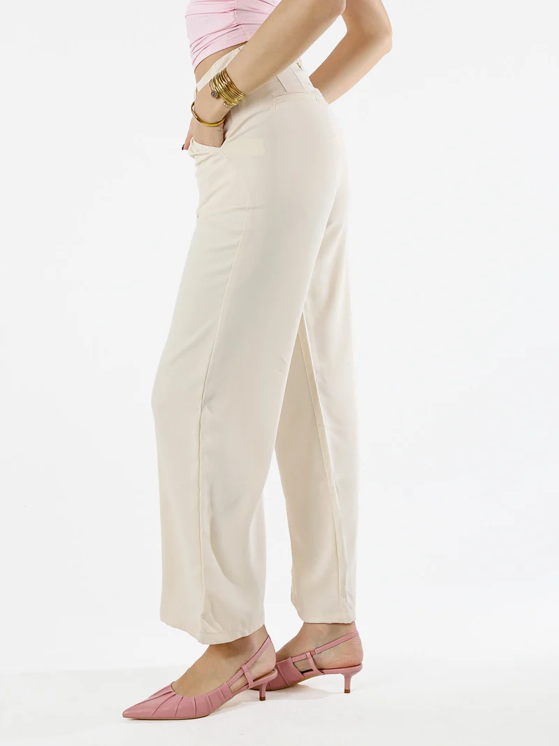 Pantaloni donna a palazzo - beige