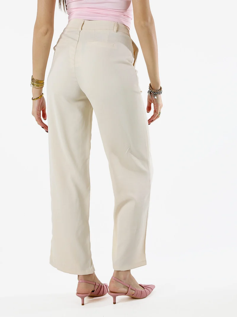 Pantaloni donna a palazzo - beige