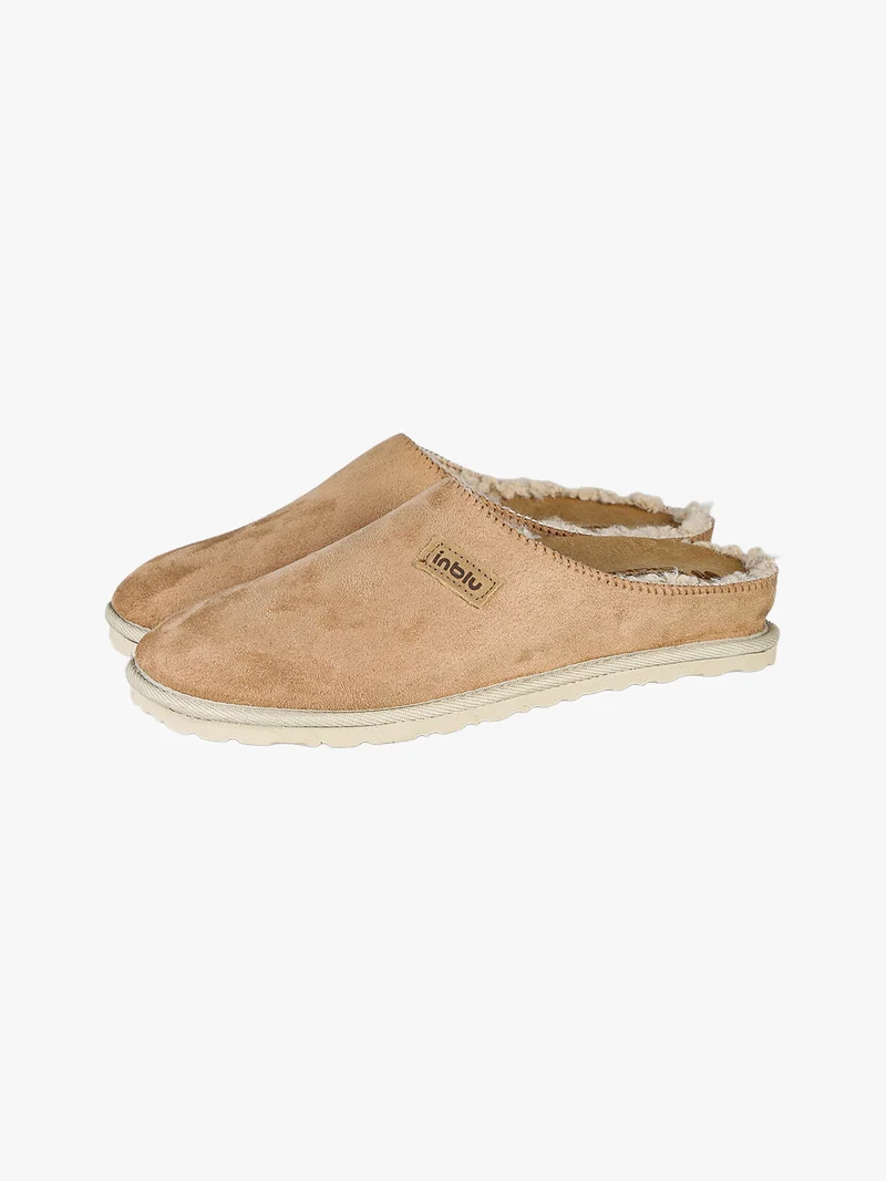 Pantofole donna invernali scamosciate - cammello
