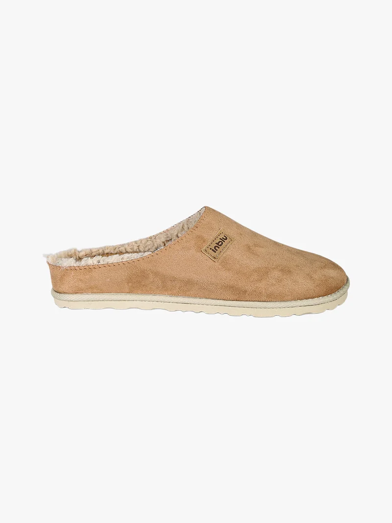 Pantofole donna invernali scamosciate - cammello
