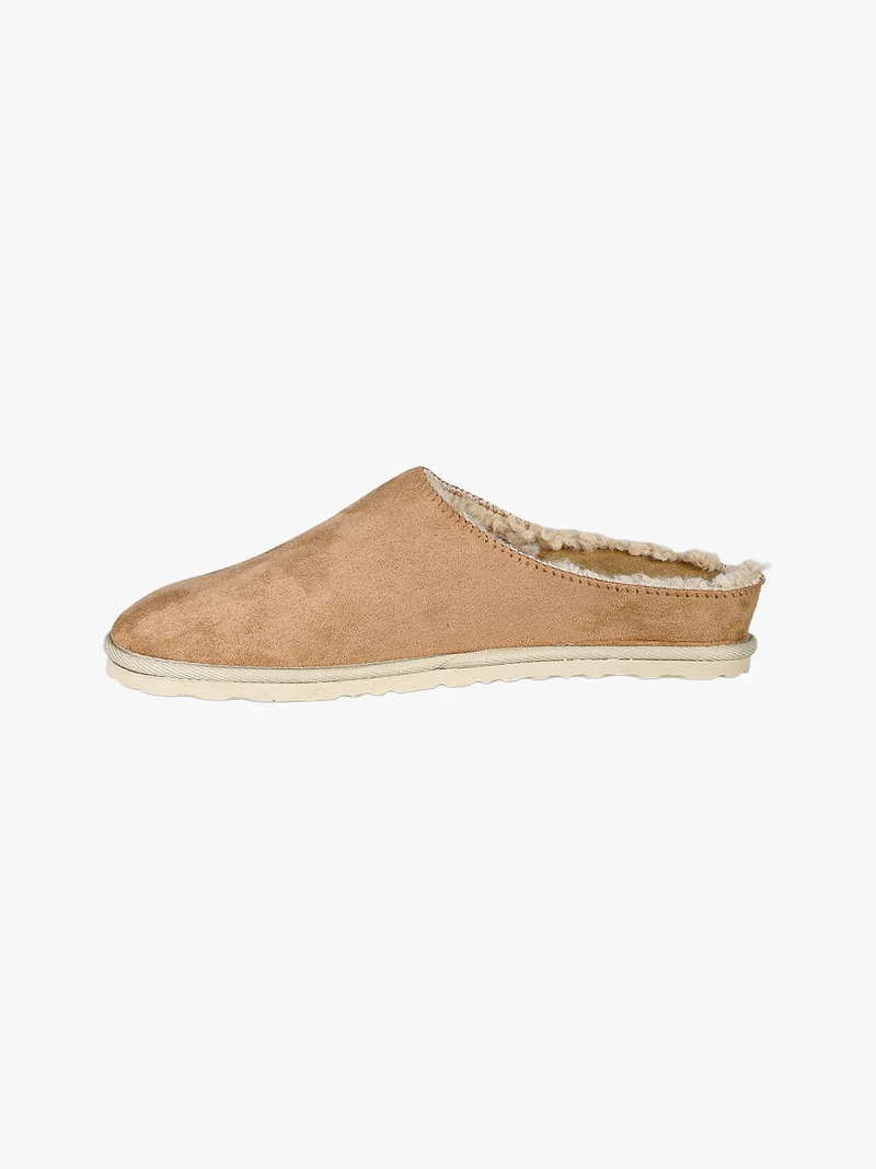 Pantofole donna invernali scamosciate - cammello