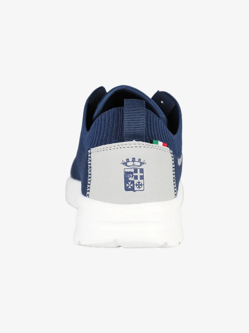 Sneakers da uomo stringate in maglia - blu scuro