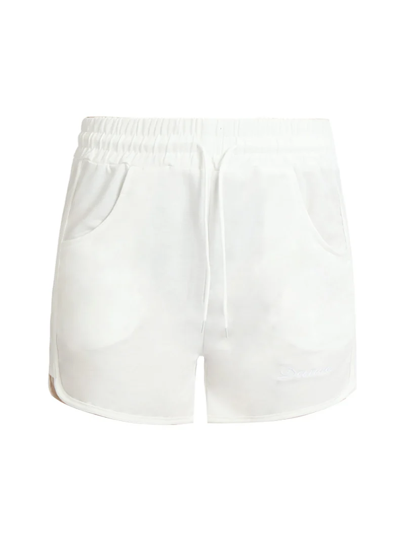 Shorts sportivi donna con coulisse - bianco