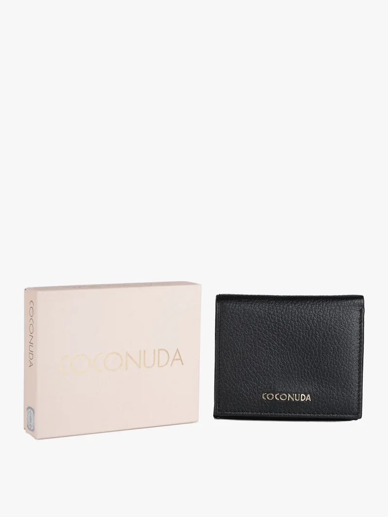 Mini portafoglio in pelle da donna - nero