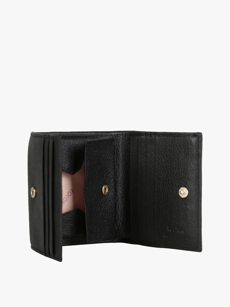 Mini portafoglio in pelle da donna - nero