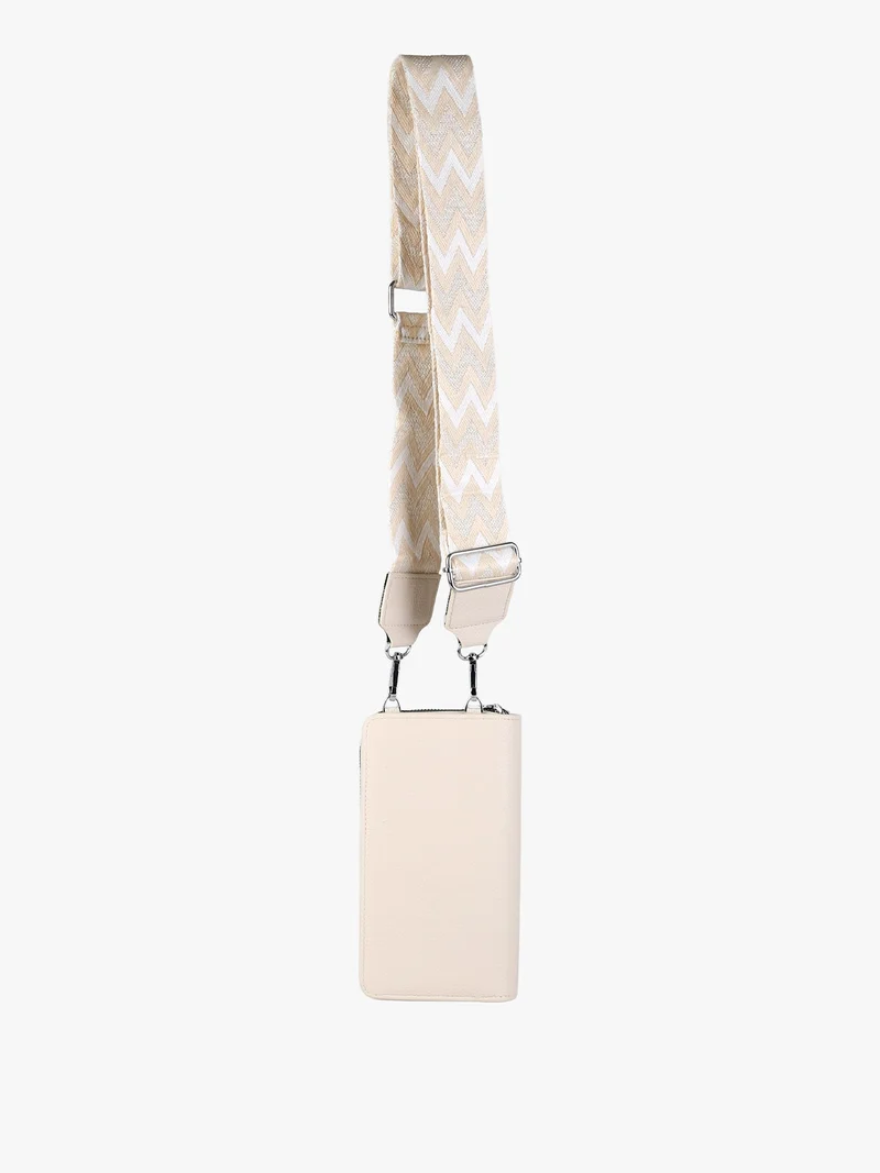 Borsetta portafoglio a tracolla con porta telefono - beige