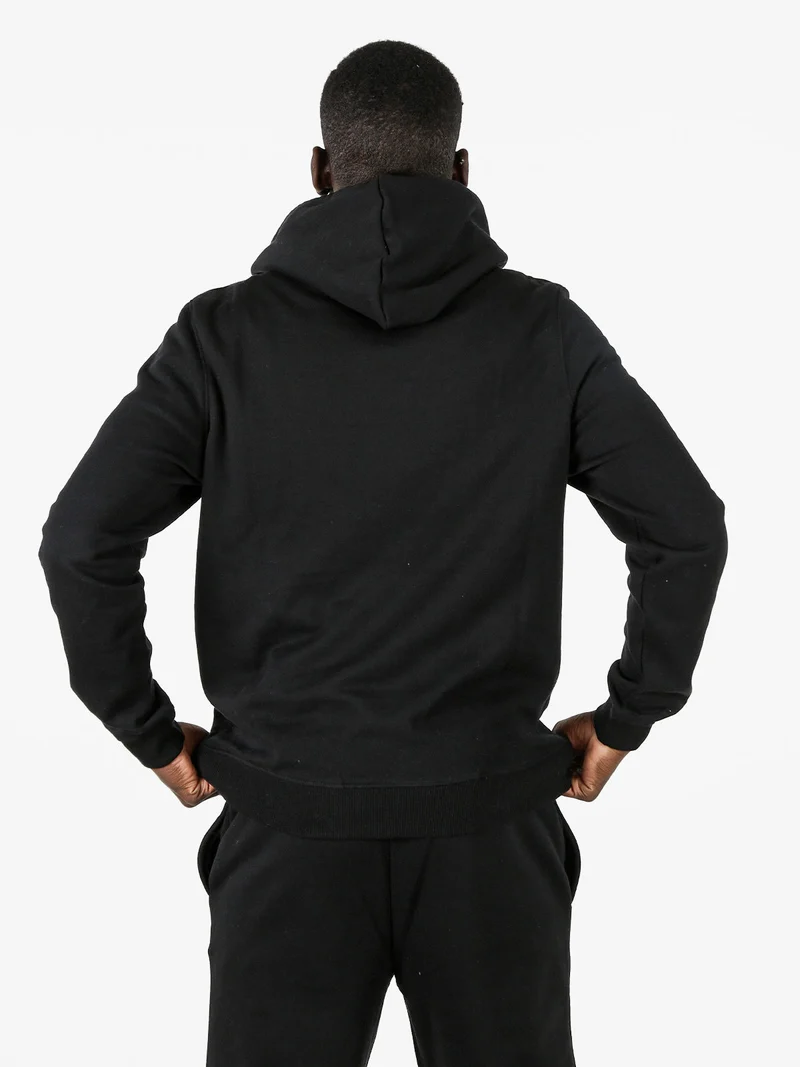 Felpa sportiva da uomo con cappuccio e logo - nero