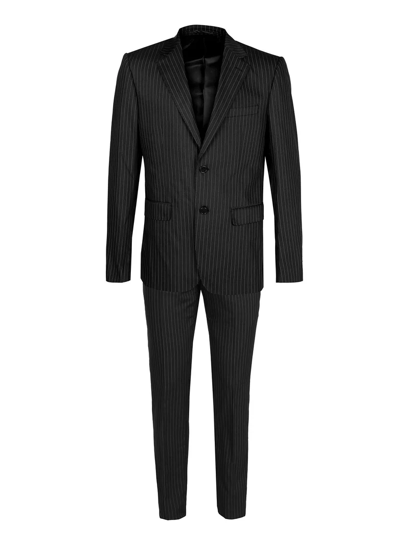 Completo elegante da uomo gessato - nero