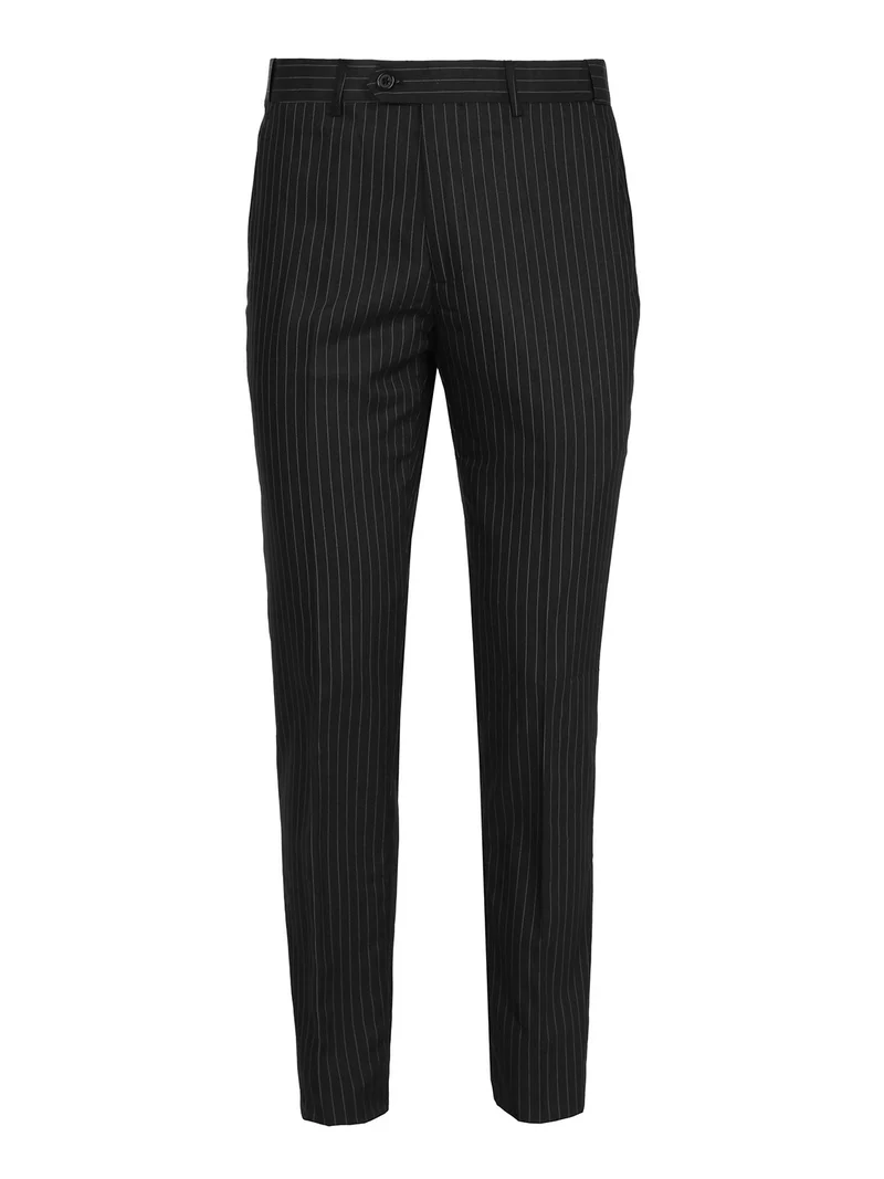 Completo elegante da uomo gessato - nero