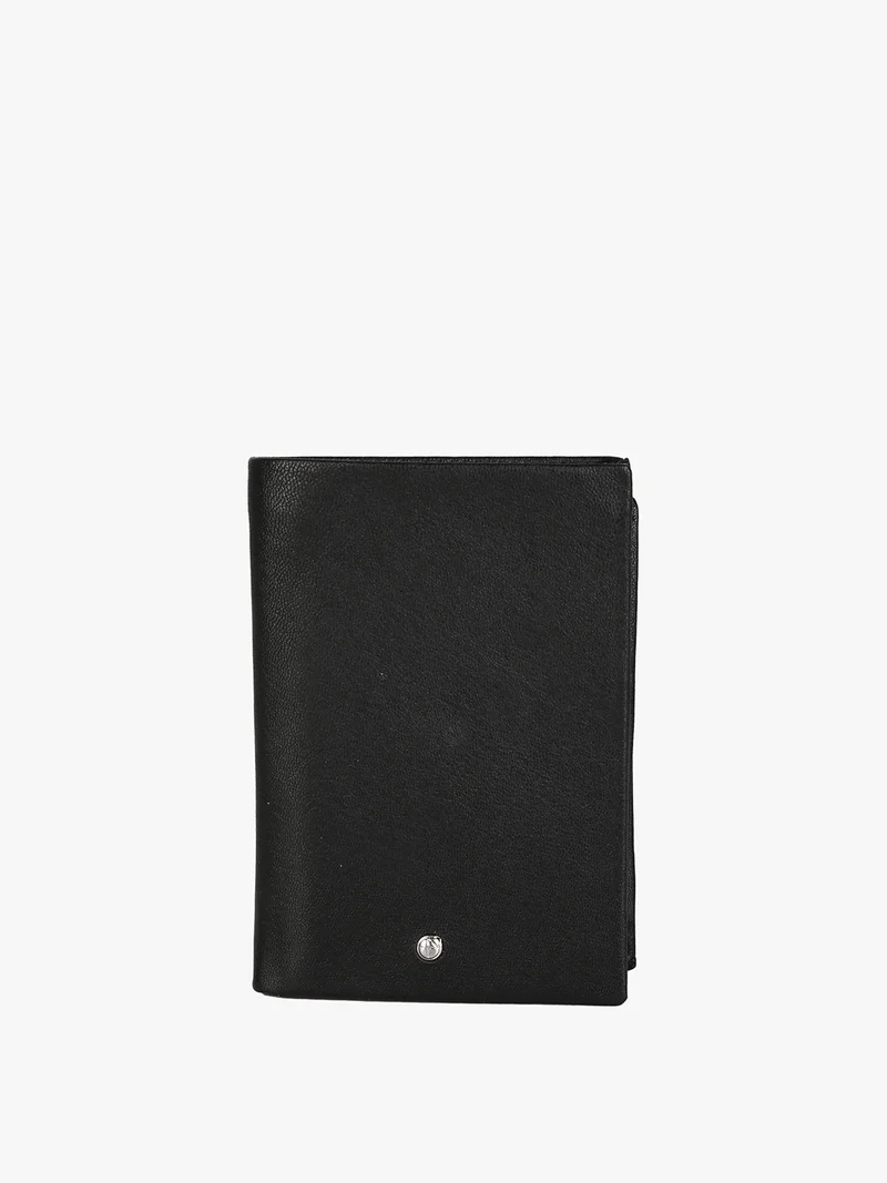 Portafoglio a libro in pelle da uomo - nero