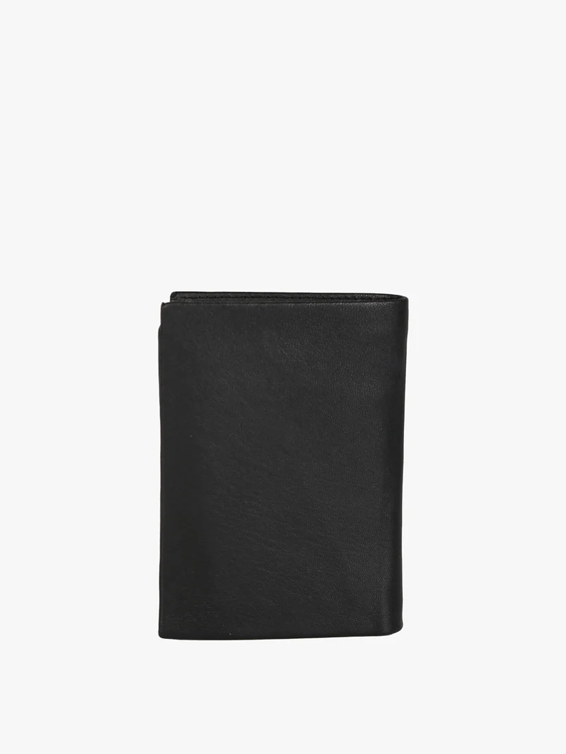 Portafoglio a libro in pelle da uomo - nero