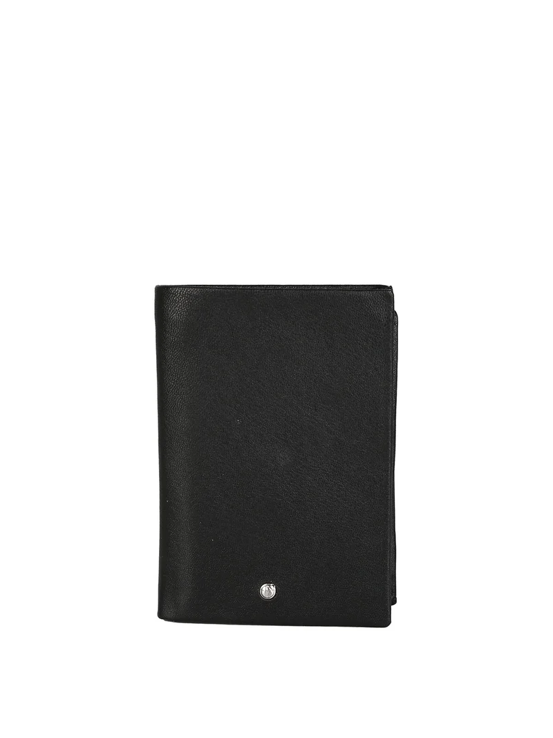 Portafoglio a libro in pelle da uomo - nero