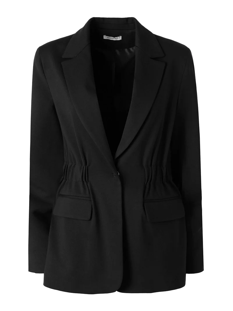 Completo elegante da donna con blazer e pantaloni con finale a zampa - nero