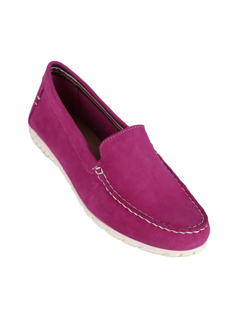 Mocassini in vera pelle scamosciata donna - fucsia