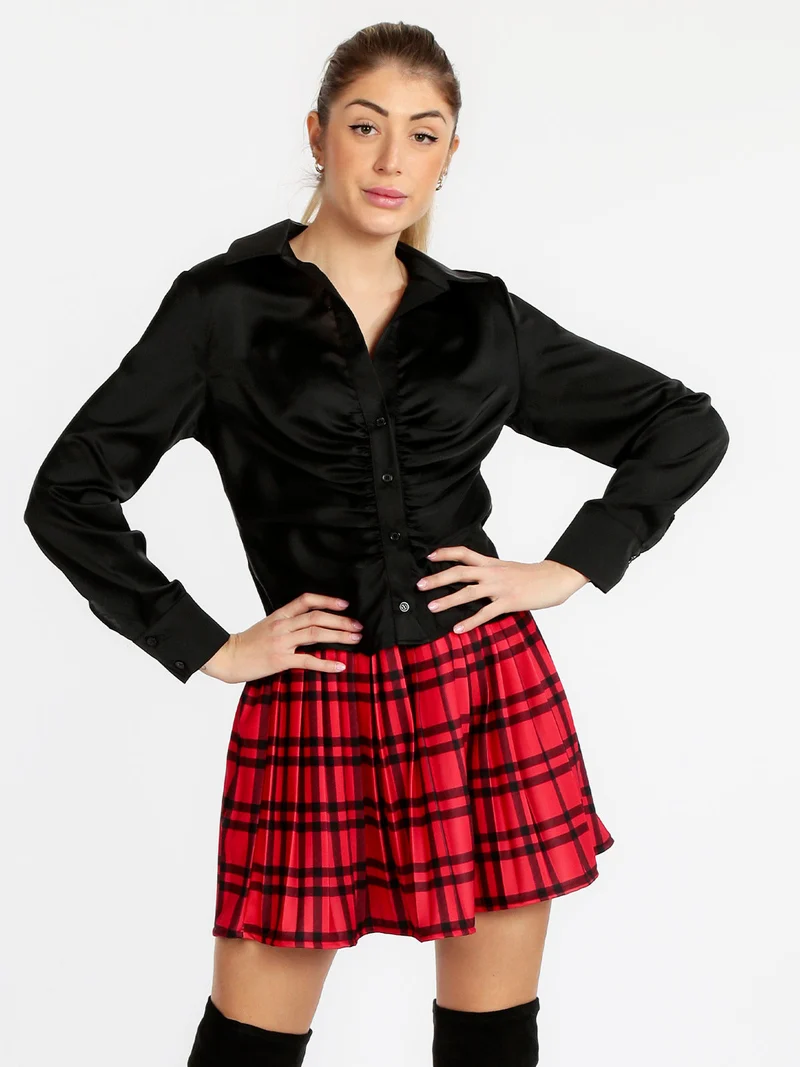 Camicetta donna in raso - nero
