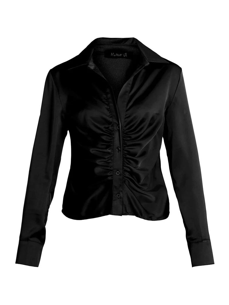 Camicetta donna in raso - nero