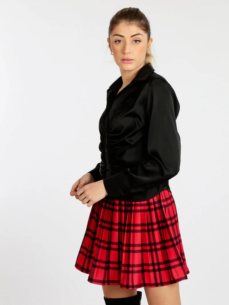 Camicetta donna in raso - nero
