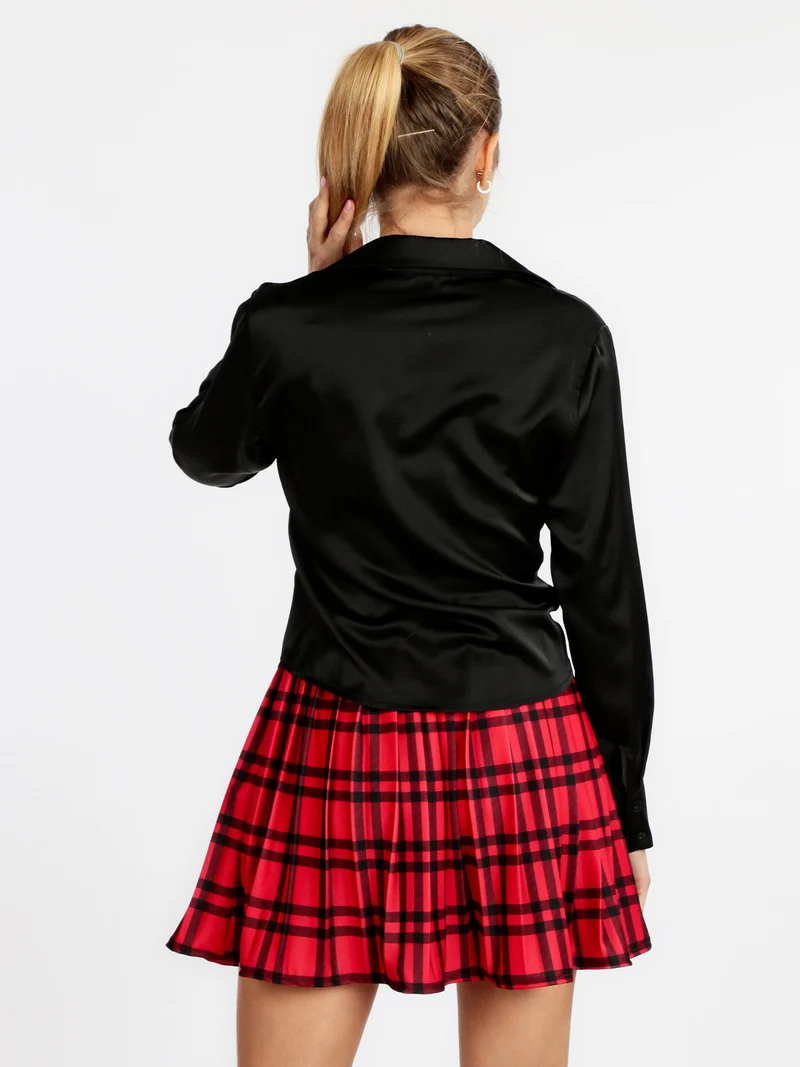 Camicetta donna in raso - nero