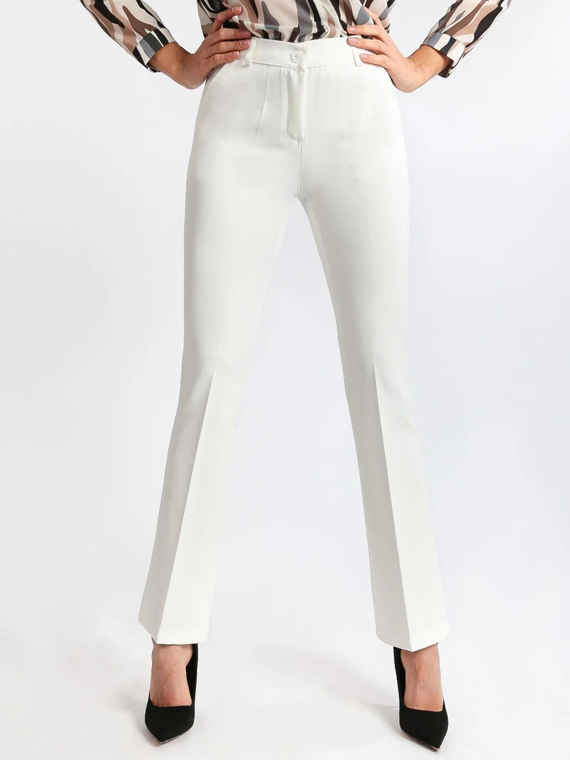 Pantaloni classici a zampa - bianco