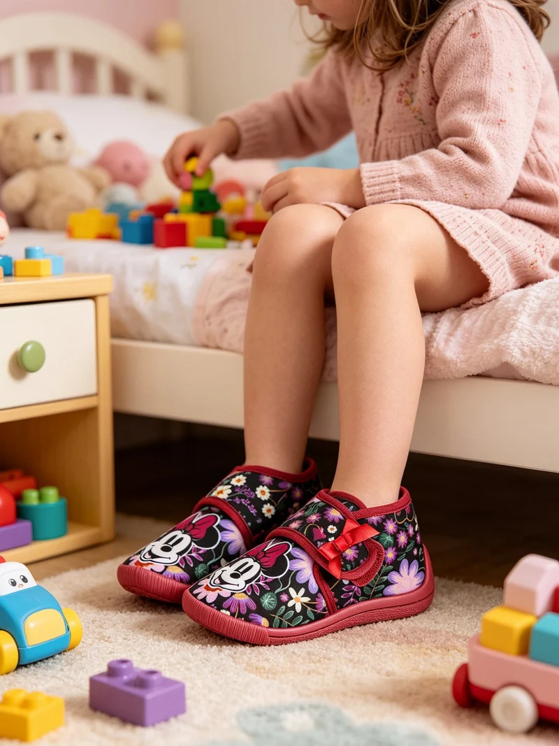 Pantofole Minnie alte da bambina strappo - multicolore