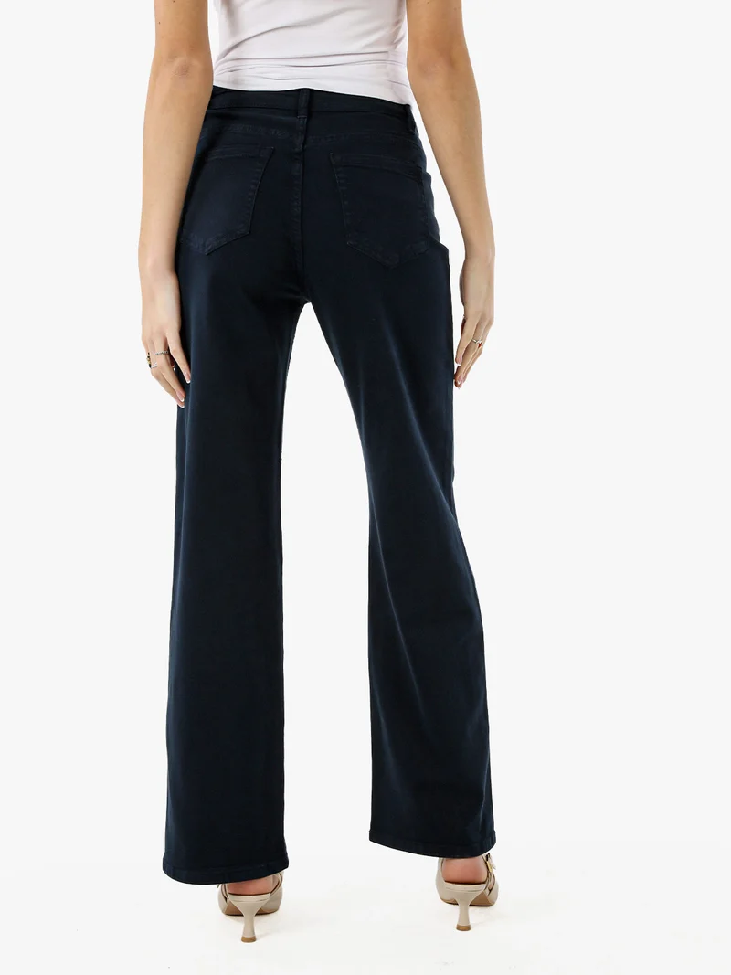 Pantaloni donna jeans a gamba larga - blu scuro