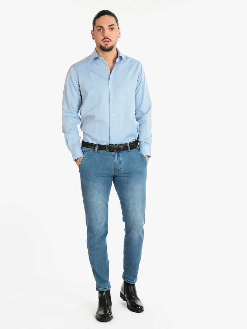 Pantaloni in cotone uomo effetto jeans
