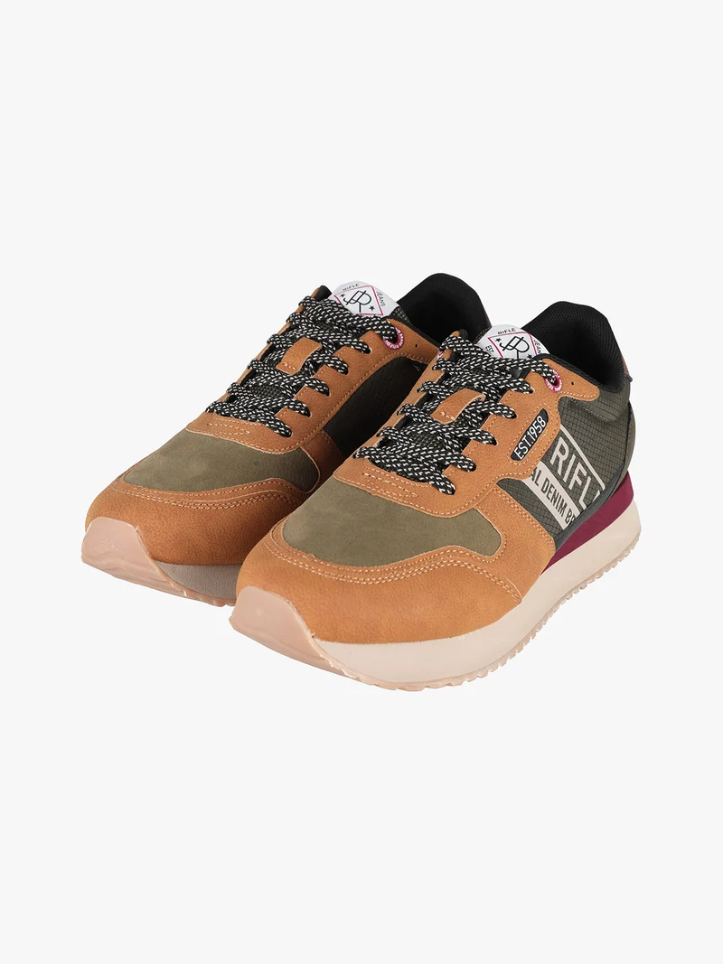 EVARAGE Sneakers da uomo stringate - cammello