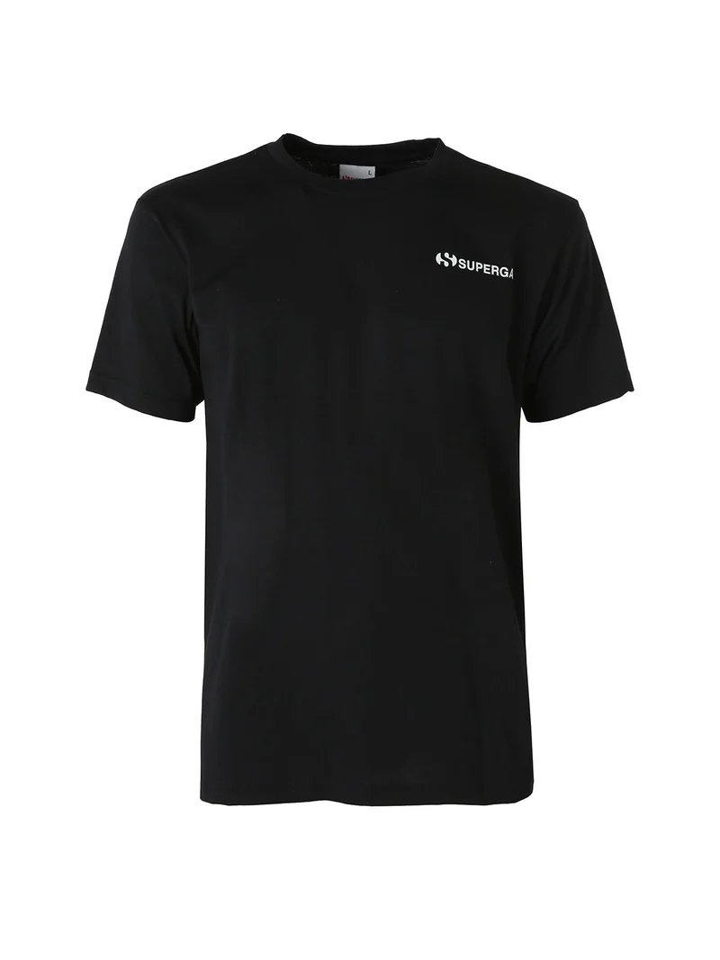 T-shirt da uomo in cotone con logo - nero