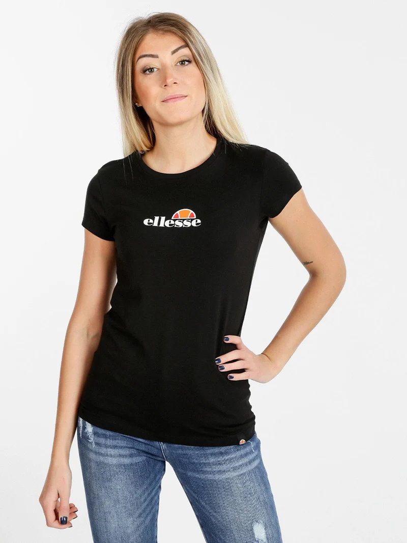 T-shirt donna a maniche corte con stampa - nero